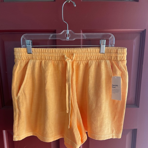 Old Navy Pants - NWT Old Navy bright yellow terry cotton high rise shorts with 2 pockets